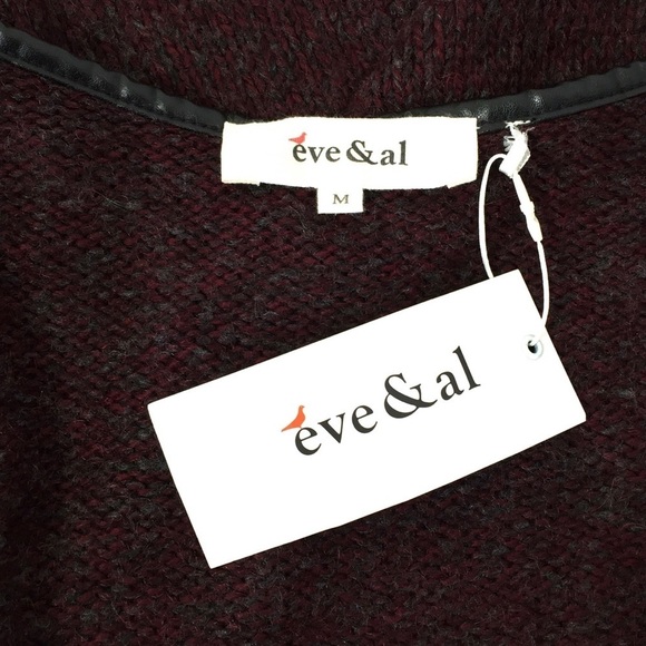 Eve & Al Red + Black Open Sweater M - Picture 5 of 5